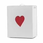 Panier à linge contemporain en cuir fabriqué en Italie Adele, insert en cœur Viadurini