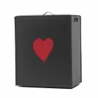 Panier à linge contemporain en cuir fabriqué en Italie Adele, insert en cœur Viadurini