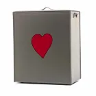 Panier à linge contemporain en cuir fabriqué en Italie Adele, insert en cœur Viadurini