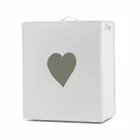 Panier à linge contemporain en cuir fabriqué en Italie Adele, insert en cœur Viadurini