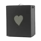 Panier à linge contemporain en cuir fabriqué en Italie Adele, insert en cœur Viadurini