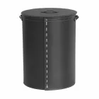 Panier à linge ovale en cuir régénéré Riky fabriqué en Italie Viadurini