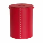 Panier à linge ovale en cuir régénéré Riky fabriqué en Italie Viadurini