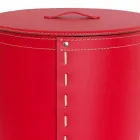 Panier à linge ovale en cuir régénéré Riky fabriqué en Italie Viadurini