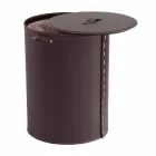 Panier à linge ovale en cuir régénéré Riky fabriqué en Italie Viadurini