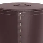 Panier à linge ovale en cuir régénéré Riky fabriqué en Italie Viadurini