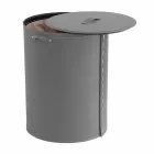 Panier à linge ovale en cuir régénéré Riky fabriqué en Italie Viadurini