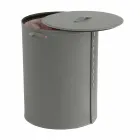 Panier à linge ovale en cuir régénéré Riky fabriqué en Italie Viadurini