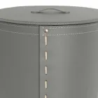 Panier à linge ovale en cuir régénéré Riky fabriqué en Italie Viadurini