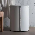 Panier à linge ovale en cuir régénéré Riky fabriqué en Italie Viadurini