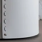 Panier à linge ovale en cuir régénéré Riky fabriqué en Italie Viadurini