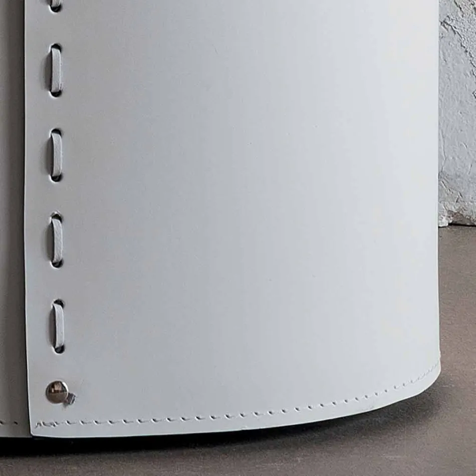 Panier à linge ovale en cuir régénéré Riky fabriqué en Italie Viadurini