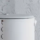 Panier à linge ovale en cuir régénéré Riky fabriqué en Italie Viadurini