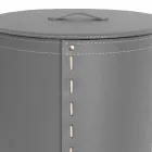 Panier à linge ovale en cuir régénéré Riky fabriqué en Italie Viadurini