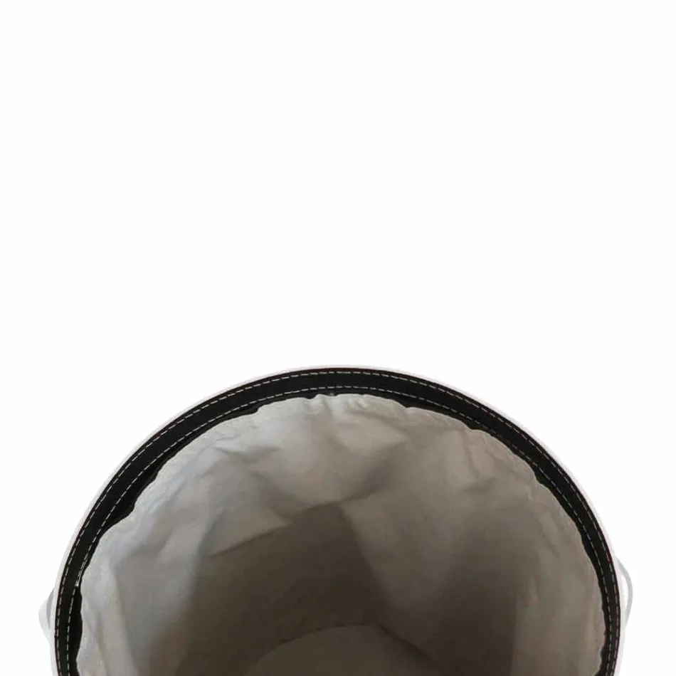 Panier à linge ovale en cuir régénéré Riky fabriqué en Italie Viadurini