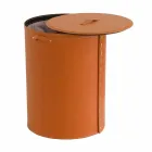 Panier à linge ovale en cuir régénéré Riky fabriqué en Italie Viadurini