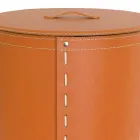 Panier à linge ovale en cuir régénéré Riky fabriqué en Italie Viadurini