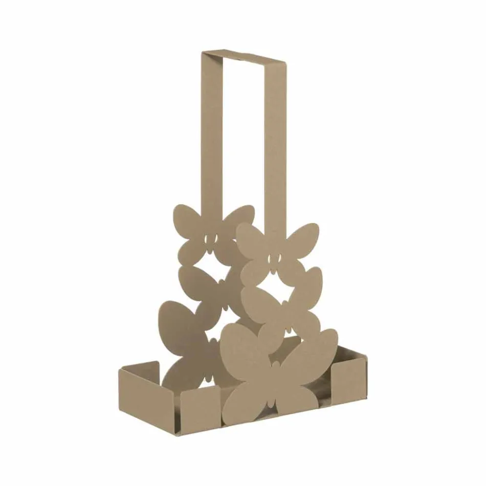 Porte-gobelet double en fer blanc, beige ou ivoire Made in Italy - Leiden Viadurini