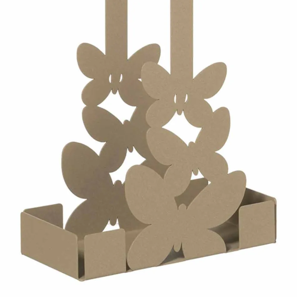 Porte-gobelet double en fer blanc, beige ou ivoire Made in Italy - Leiden Viadurini