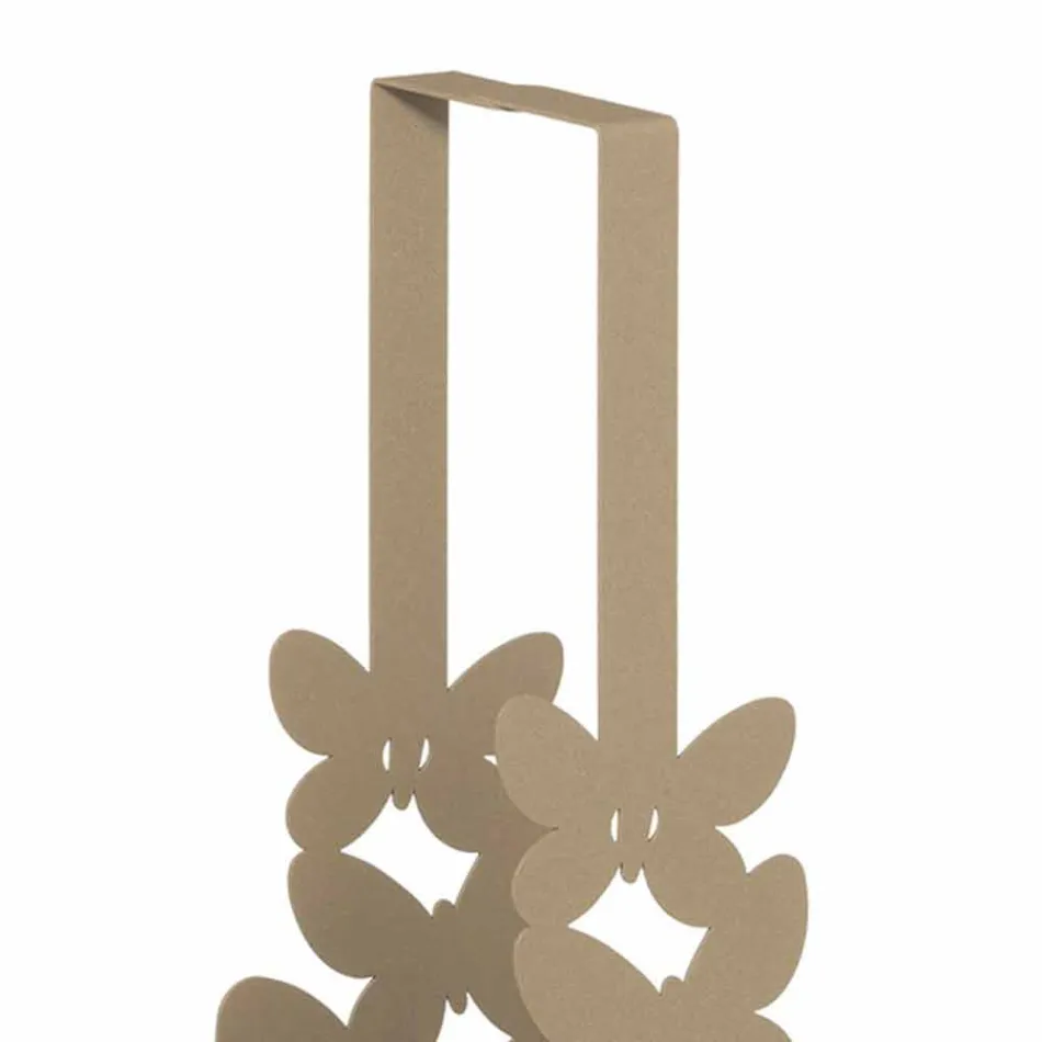 Porte-gobelet double en fer blanc, beige ou ivoire Made in Italy - Leiden Viadurini