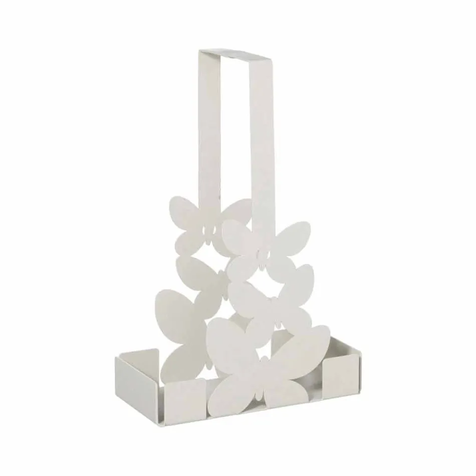 Porte-gobelet double en fer blanc, beige ou ivoire Made in Italy - Leiden Viadurini