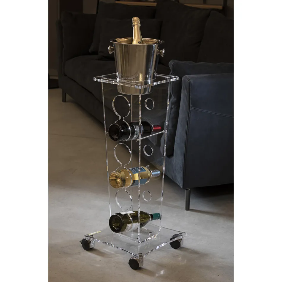 Porte-Bouteille Colonne et Seau à Glace en Acrylique Transparent - Ciampino Viadurini
