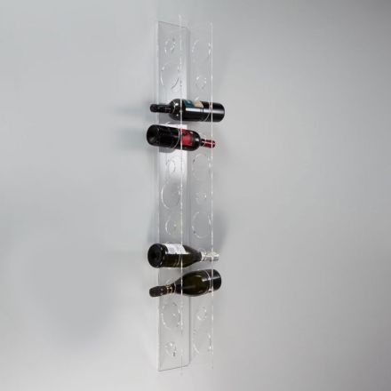 Porte-bouteille de vin mural en cristal acrylique transparent - Piccolo Viadurini