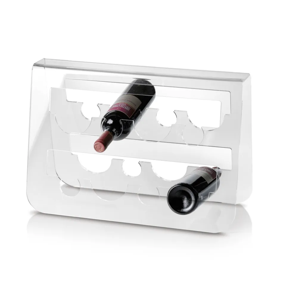Porte-bouteille de vin au sol en cristal acrylique transparent - Dappino Viadurini