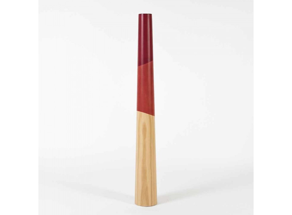 Bougeoir moderne en bois de pin massif avec détails colorés - Candor