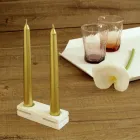 Bougeoir Design en Corian Blanc pour Salon Fabriqué en Italie - Sisifo Viadurini