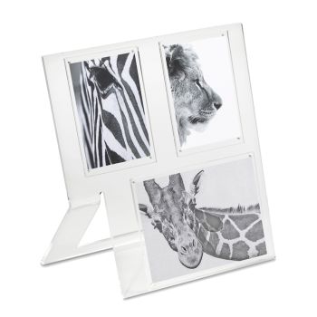 Cadre photo en cristal acrylique transparent Design 3 Images - Alizar