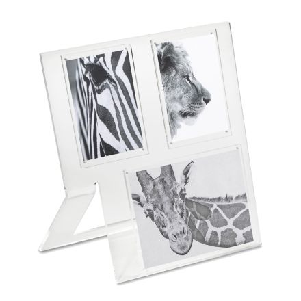 Cadre photo en cristal acrylique transparent Design 3 Images - Alizar Viadurini