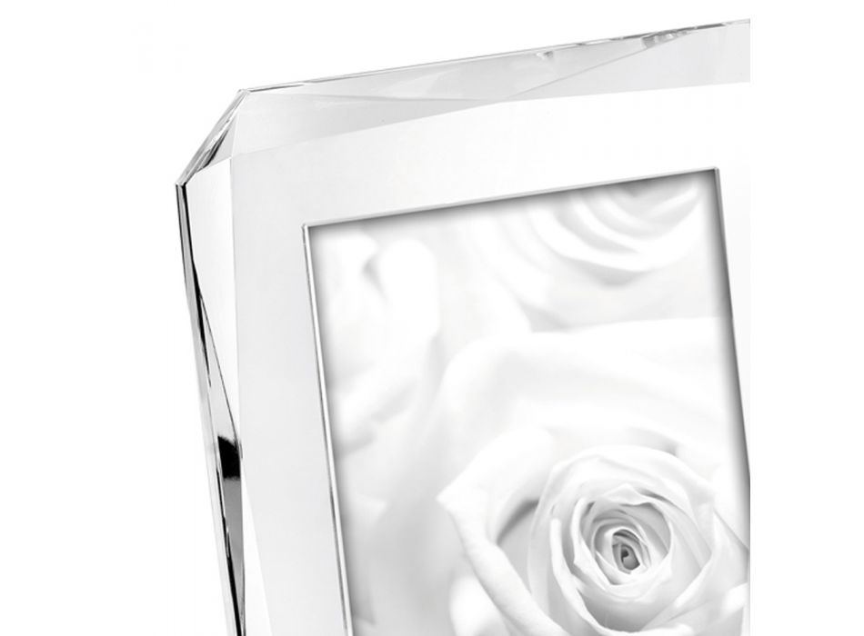 Cadre photo de table carré en cristal design de luxe italien - Alighieri Viadurini
