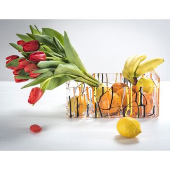 Bol à fruits moderne en plexiglas coloré fabriqué en Italie - Multifruits
