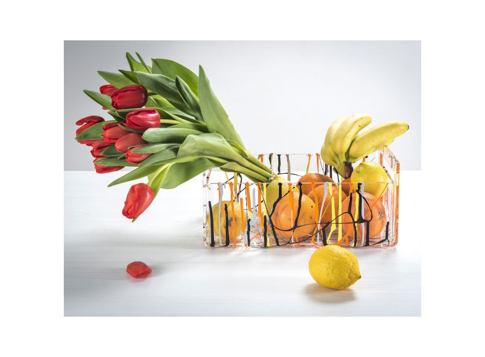 Bol à fruits moderne en plexiglas coloré fabriqué en Italie - Multifruits