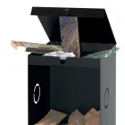 Porte-bois avec 2 compartiments de rangement et étagère supérieure Made in Italy - Colibri Viadurini