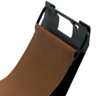 Porte-bois avec poignées latérales en éco-cuir marron Made in Italy - Butterfly Viadurini