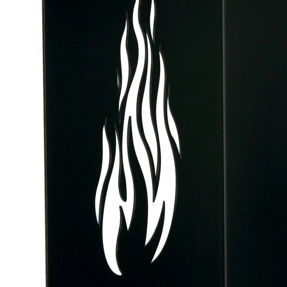 Support à bois avec roulettes et tiroir supérieur Made in Italy - Polare Viadurini