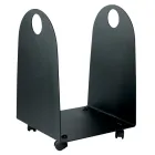 Porte-bois avec roulettes et poignées en métal fabriqué en Italie - Mouette Viadurini