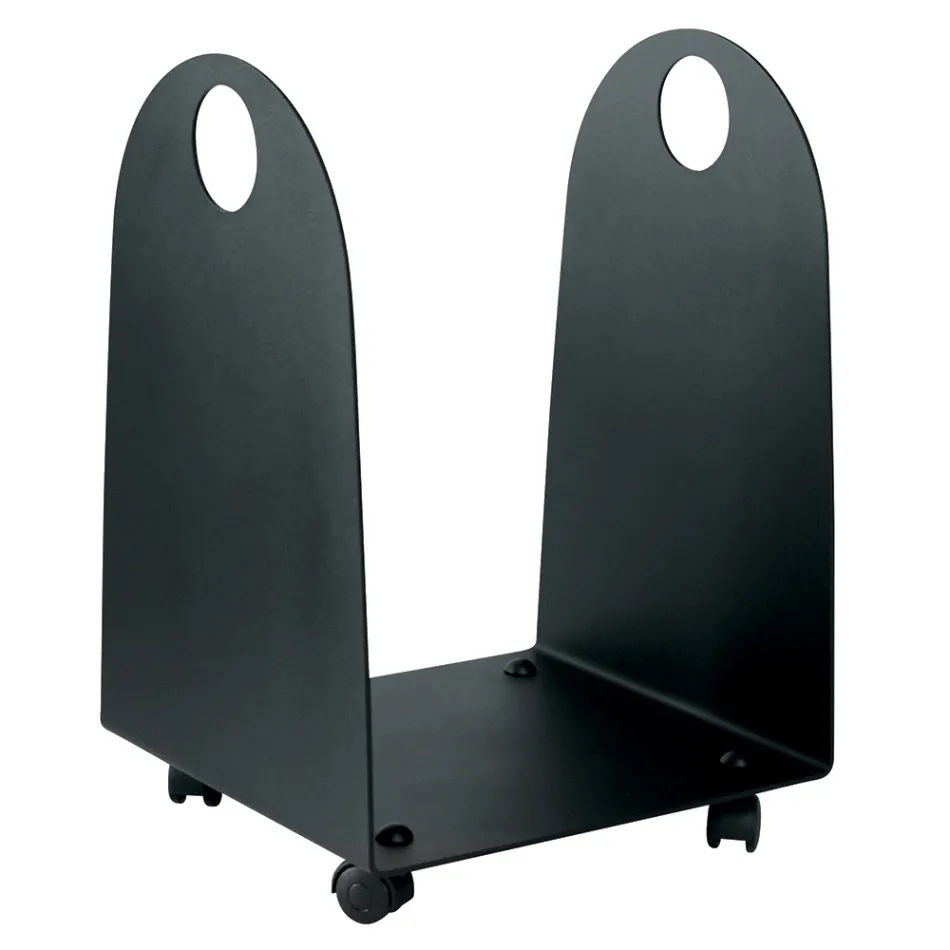 Porte-bois avec roulettes et poignées en métal fabriqué en Italie - Mouette Viadurini