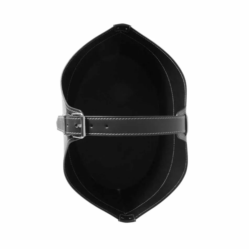 Portalegna de l'intérieur avec roue en cuir régénéré moderne Fabia Viadurini