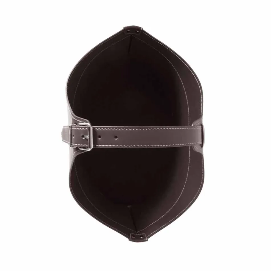 Portalegna de l'intérieur avec roue en cuir régénéré moderne Fabia Viadurini