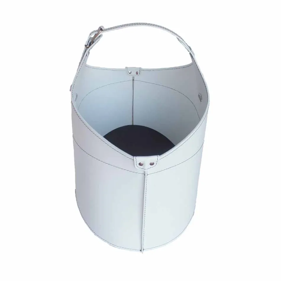 Portalegna de l'intérieur avec roue en cuir régénéré moderne Fabia Viadurini