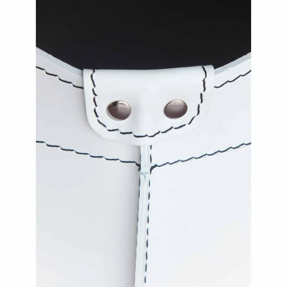 Portalegna de l'intérieur avec roue en cuir régénéré moderne Fabia Viadurini