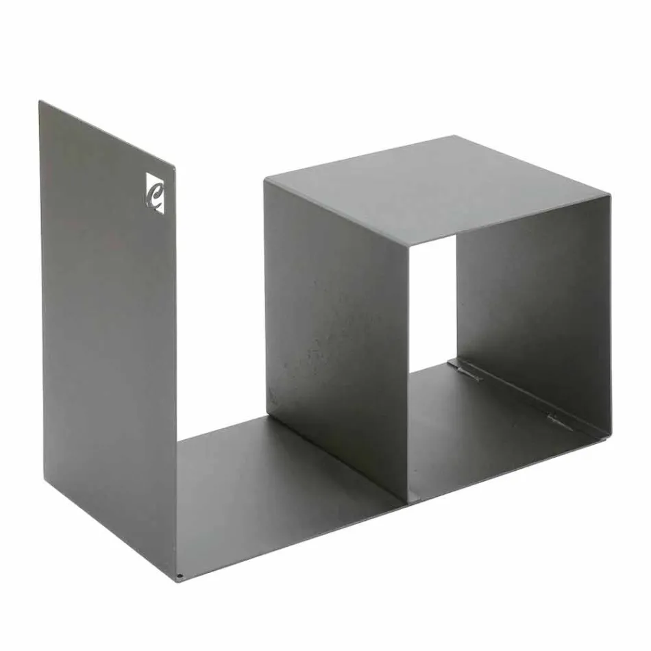 Support en bois d'intérieur en acier coloré avec table basse Made in Italy - Cecio Viadurini