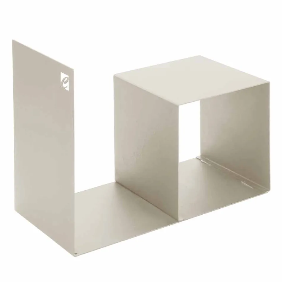 Support en bois d'intérieur en acier coloré avec table basse Made in Italy - Cecio Viadurini