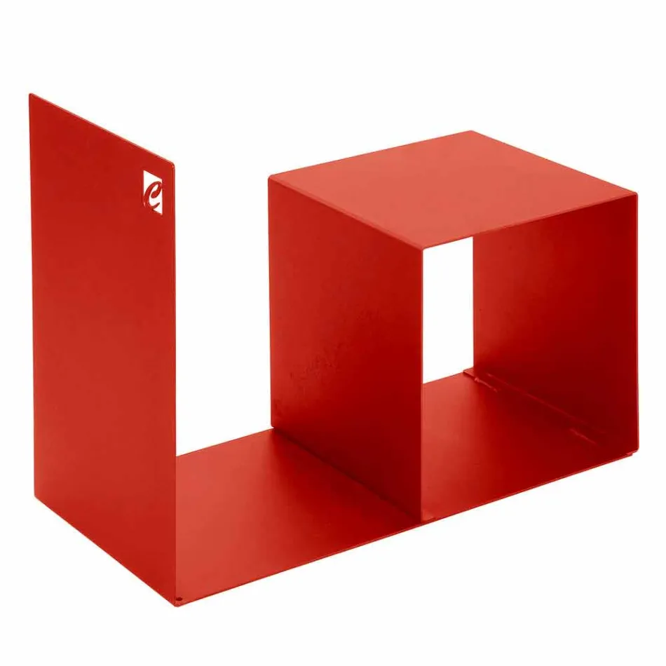 Support en bois d'intérieur en acier coloré avec table basse Made in Italy - Cecio Viadurini