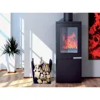 Porte-bûches d'intérieur en acier avec 3 accessoires Made in Italy - Nelumbo Viadurini