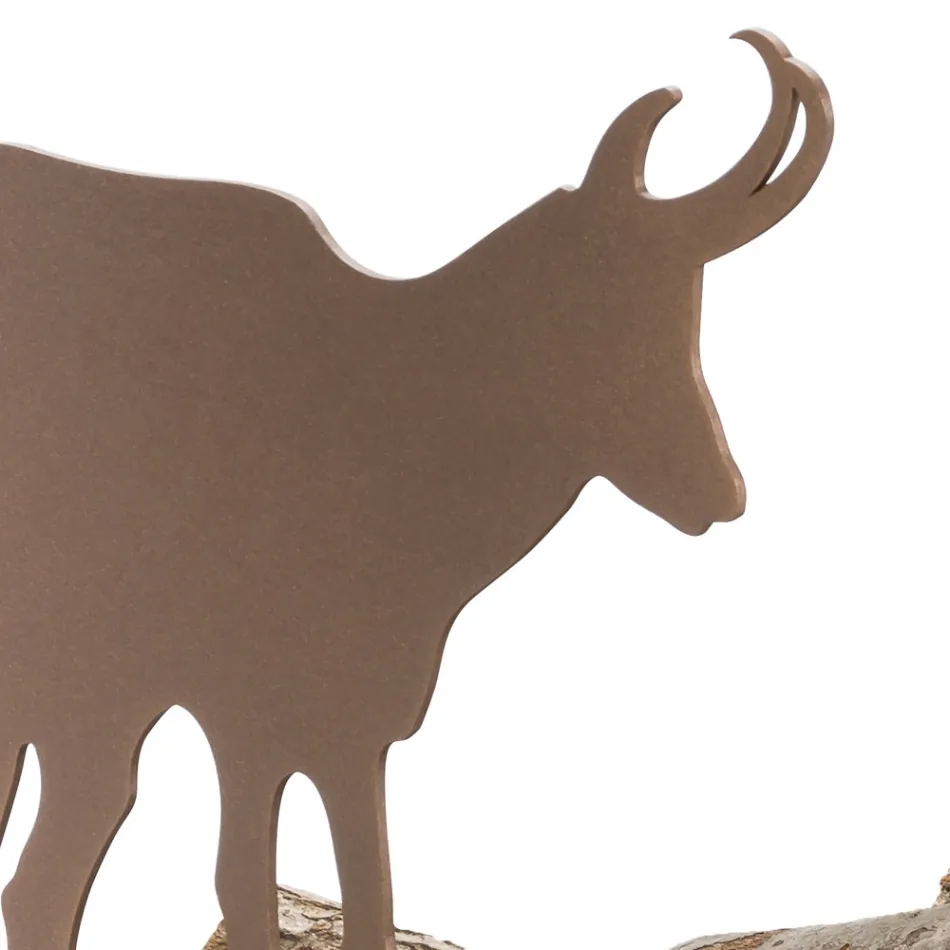 Support bois de chauffage d'intérieur en acier brun fabriqué en Italie avec des outils - Volturno Viadurini