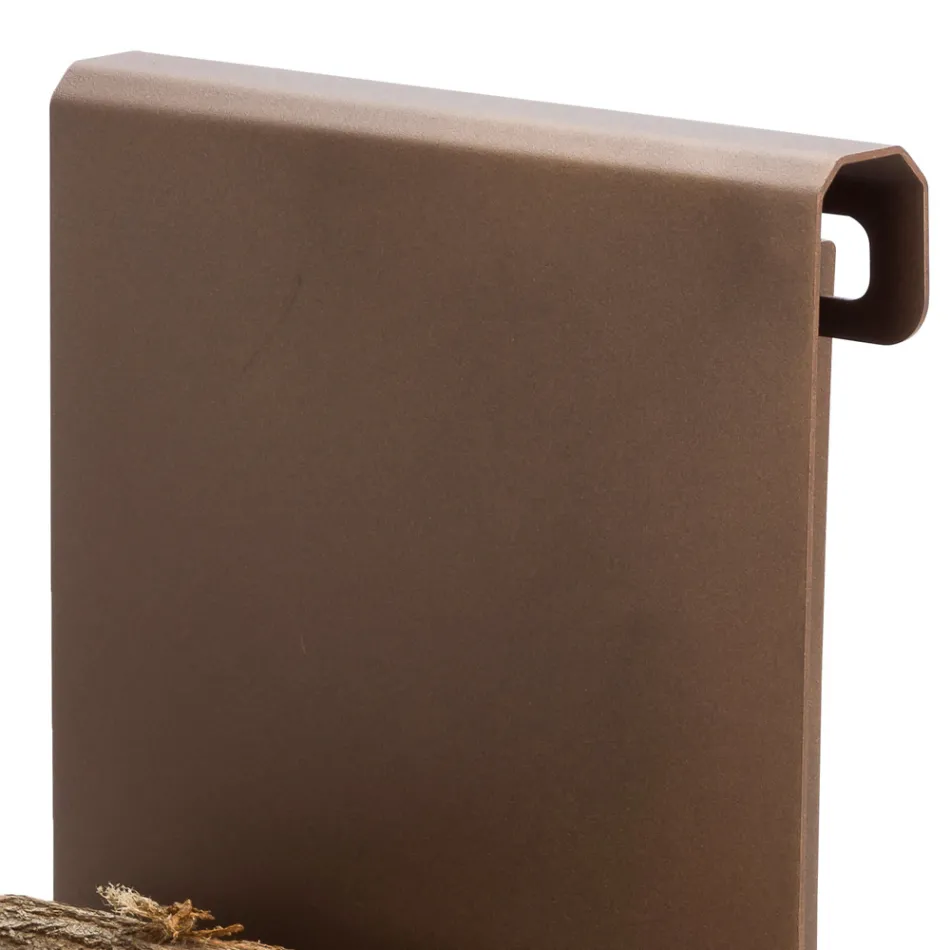 Support bois de chauffage d'intérieur en acier brun fabriqué en Italie avec des outils - Volturno Viadurini